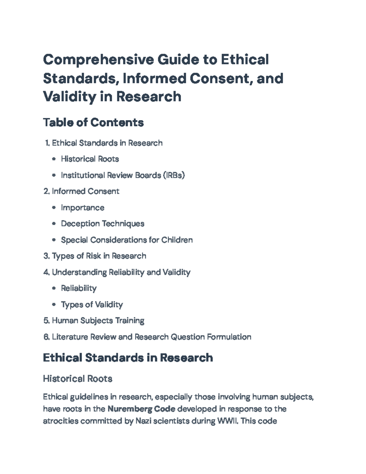 Comprehensive Guide to Ethical Research Standards (Psych 101 ...