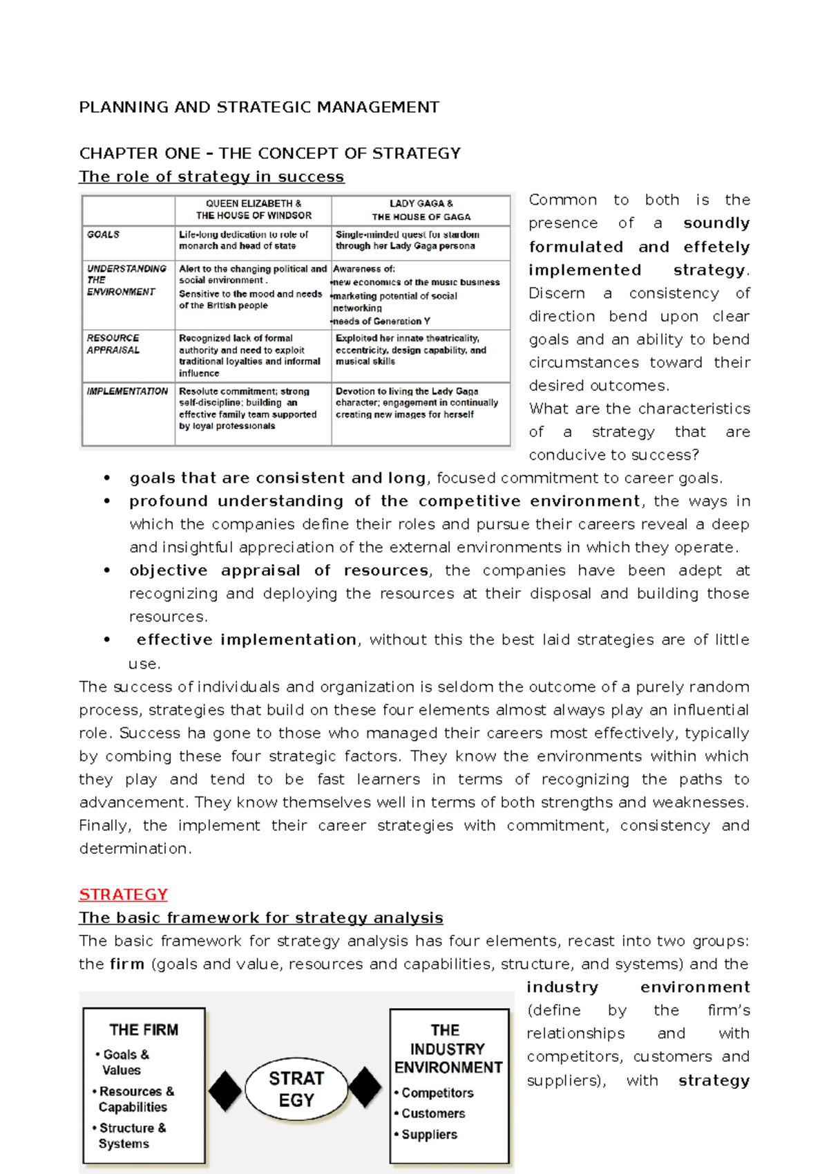 Planning and strategic management - PLANNING AND STRATEGIC MANAGEMENT ...