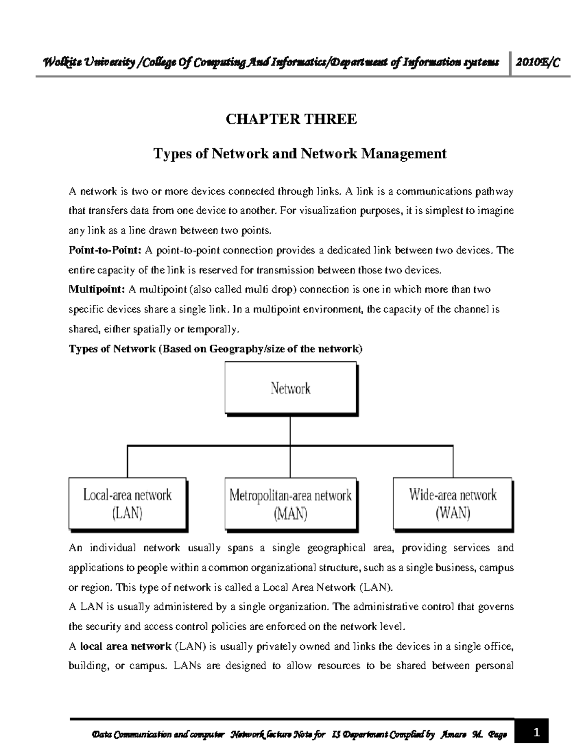 Chapter 4 Lecture Notes: Types of Networks and Topologies - Studocu