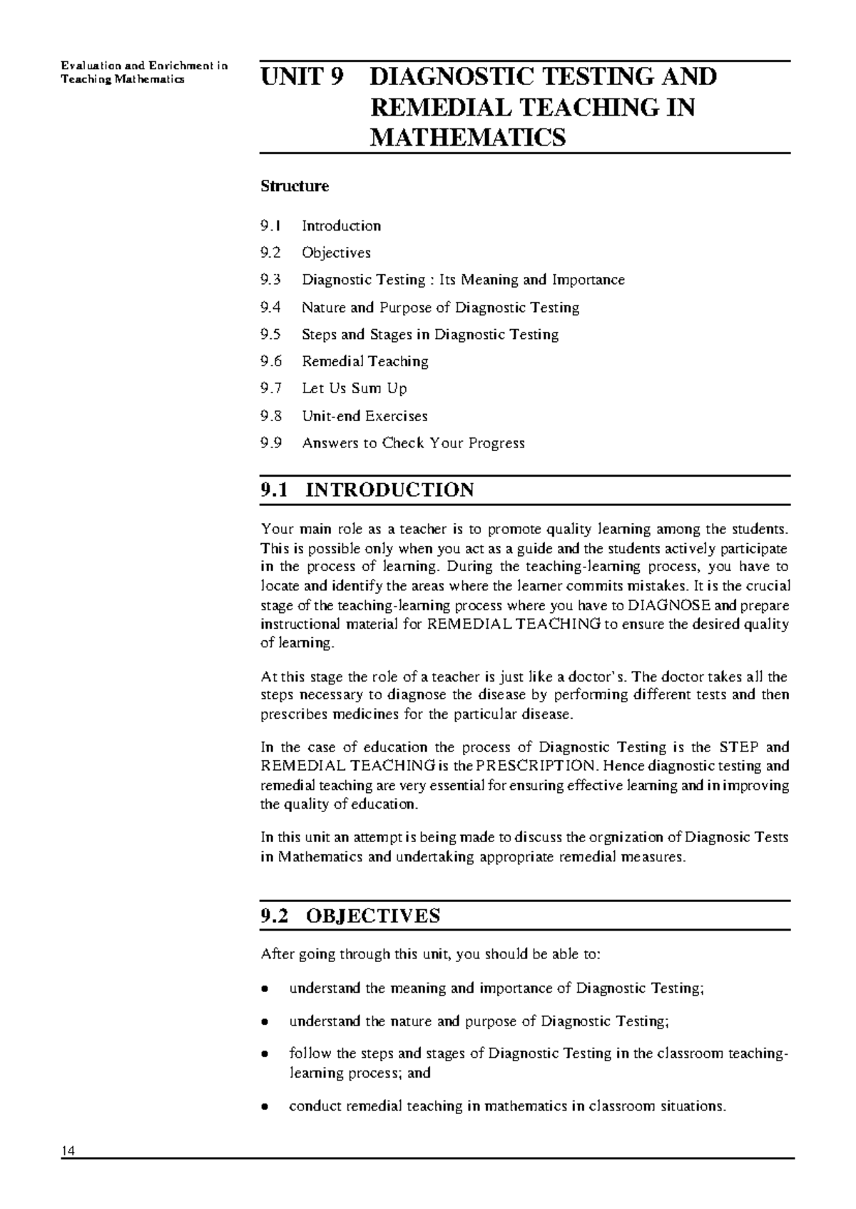 Unit-9 - It's good - Evaluation and Enrichment in Teaching Mathematics ...