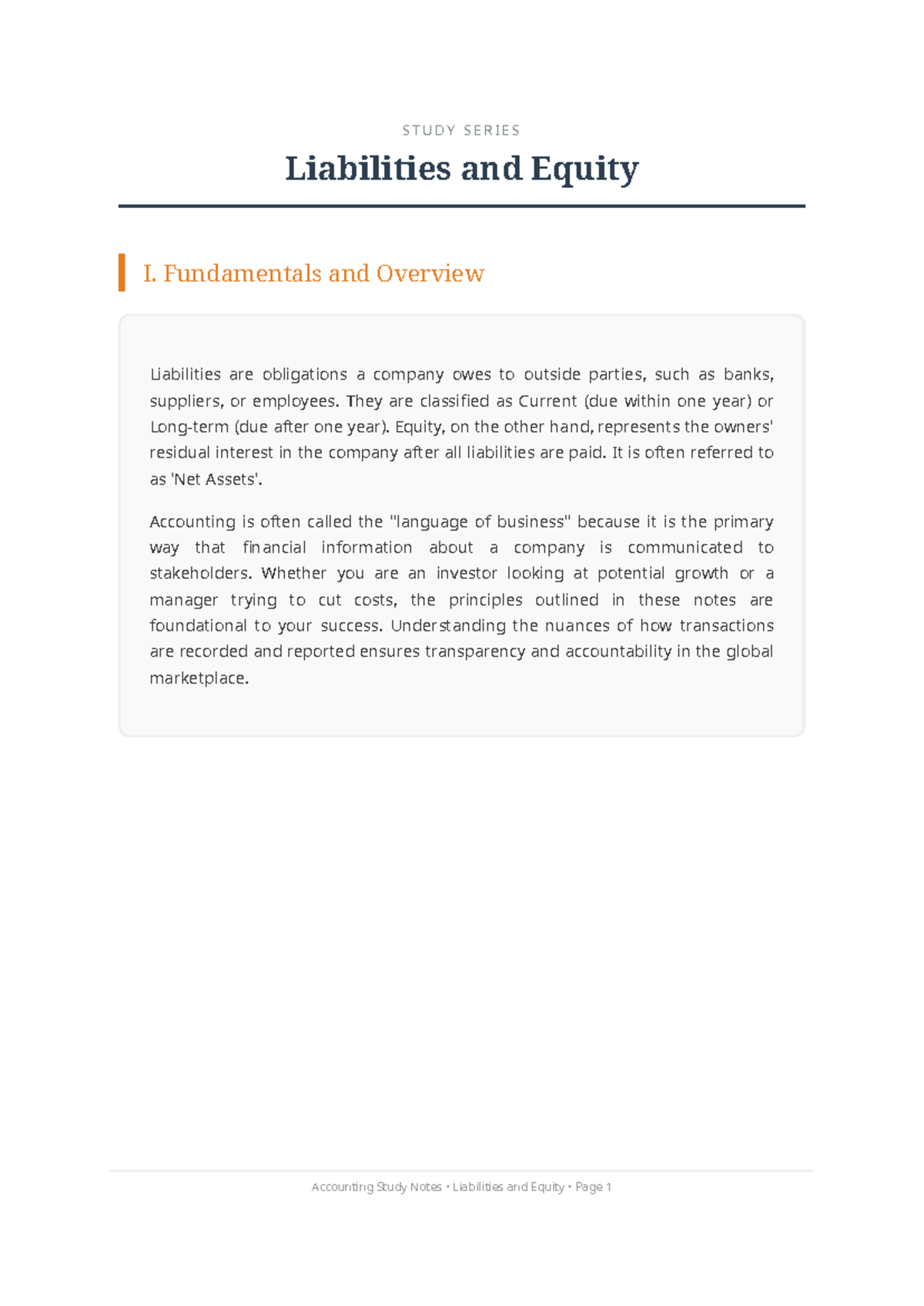 Liabilities and Equity Study Guide: Understanding Financial Health ...