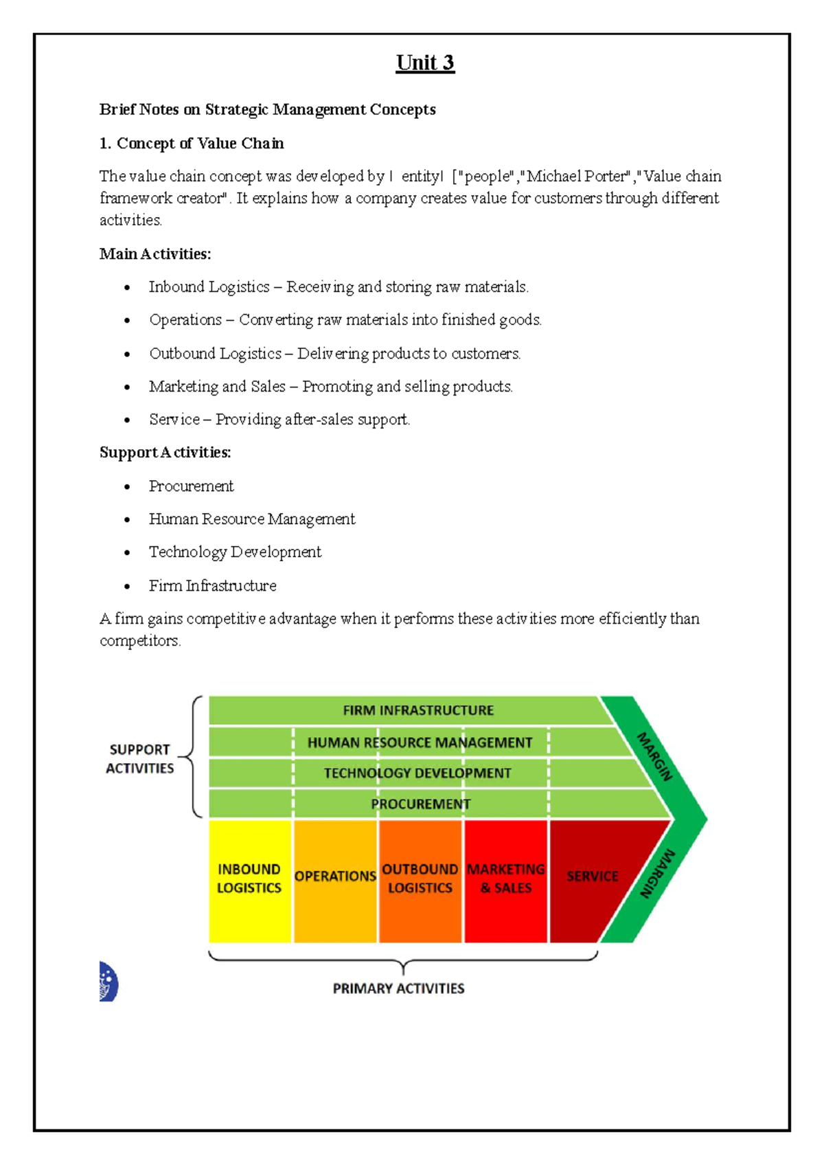 Unit 3 Notes on Strategic Management Concepts and Analysis - Studocu