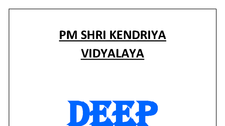 Deep Water Project Report - Class XII English (PM SHRI KENDRIYA ...