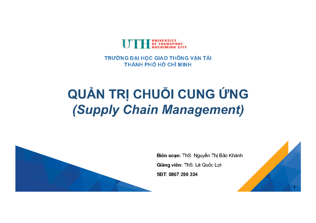 SCM Chapter 1: Overview of Supply Chain Management Concepts - Studocu