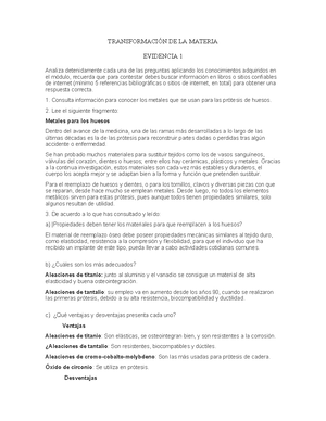 La materia y sus transformaciones 1 - La materia y sus transformaciones ...