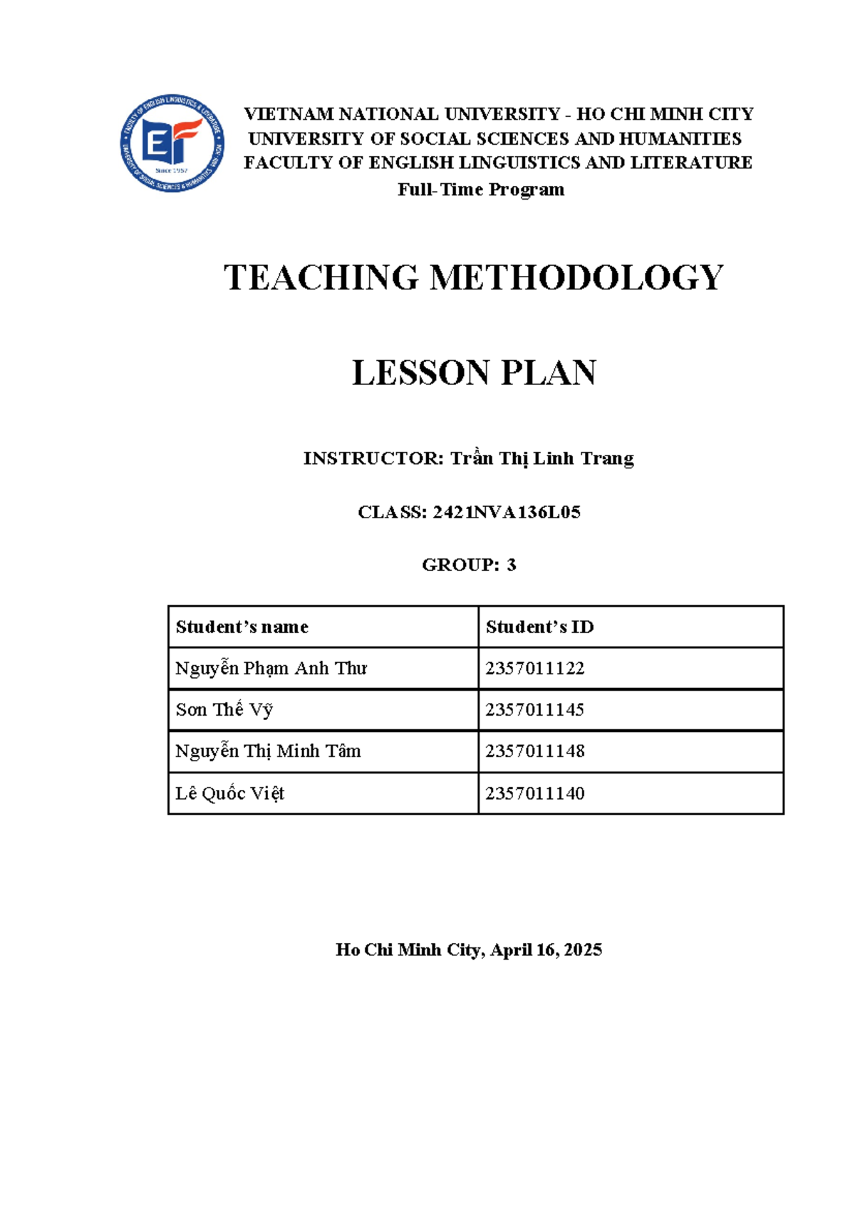 Teaching Methodology Lesson Plan: Module 3 - At Rest, At Work ...