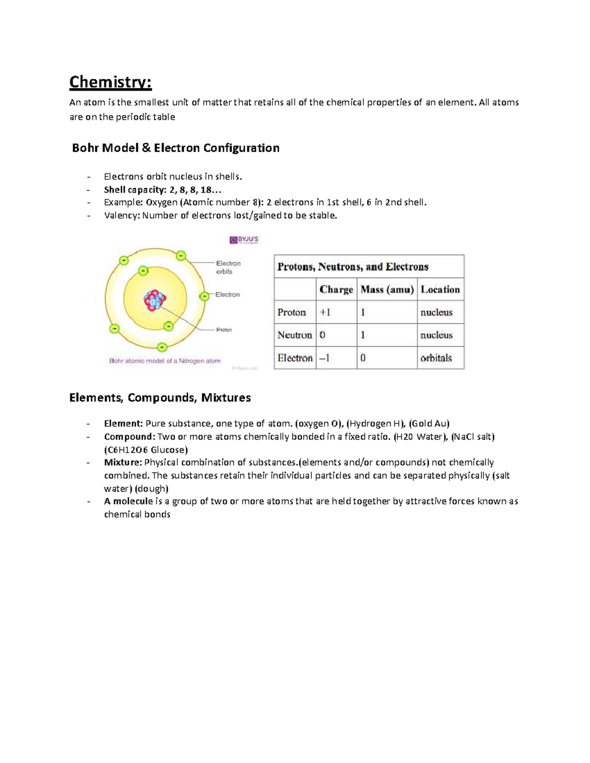 Chemistry 101: Comprehensive Science Notes on Atoms & Reactions - Studocu