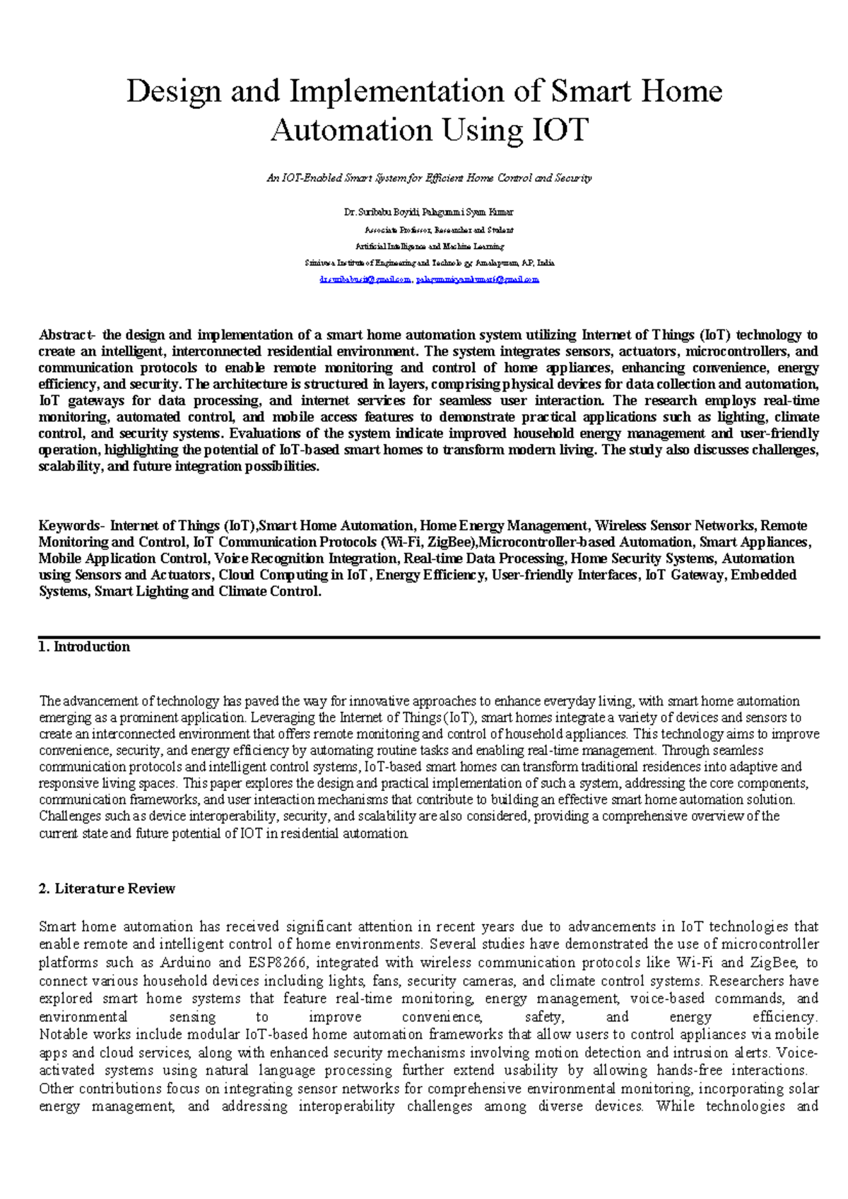 Design and Implementation of IoT-Based Smart Home Automation System ...