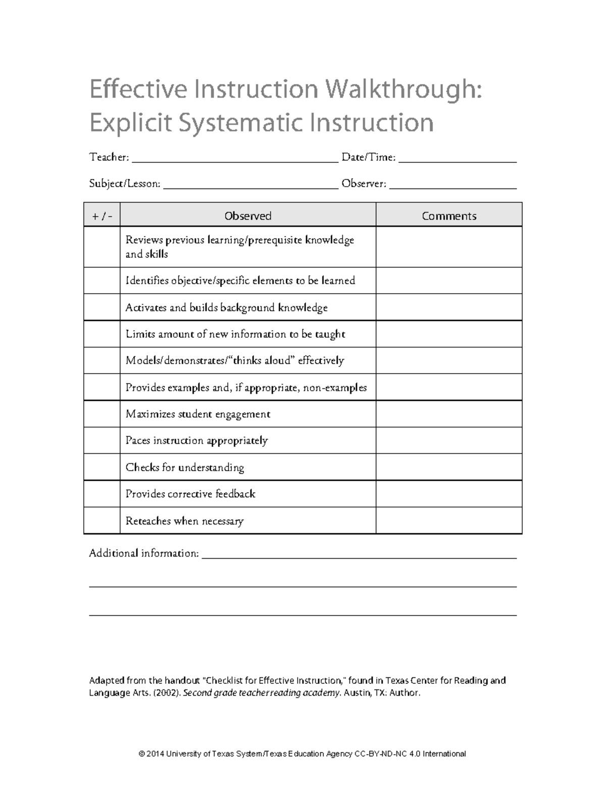 Explicit Systematic Instruction Tool1 - Effective Instruction ...
