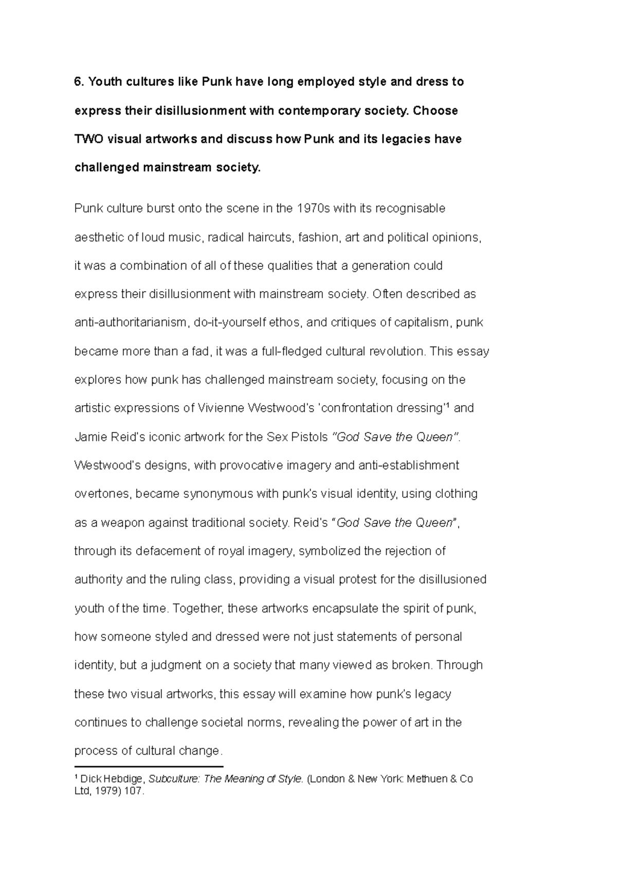 ARTH102 - PUNK - Examining Visual Art's Challenge to Society Through ...