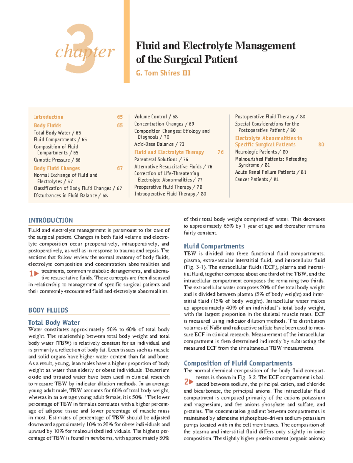 Fluid and Electrolyte Management of the Surgical Patient - Chapter 3 ...