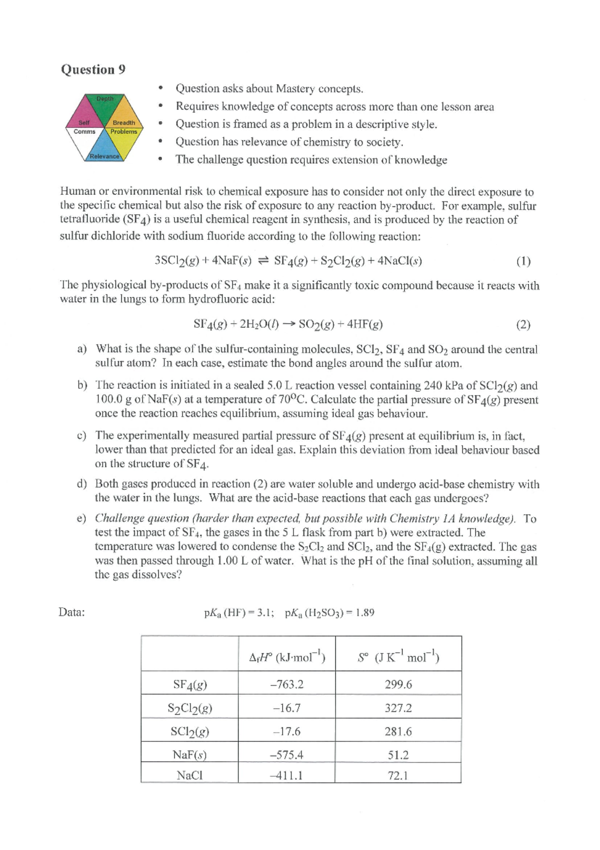 Q9 - Mastery Concepts in Chemistry: Problem Solving & Reactions - Studocu