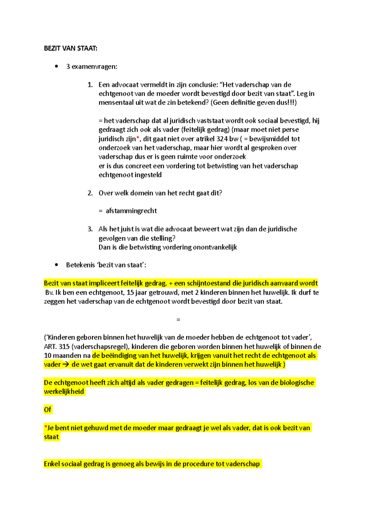 Bezit van Staat: Juridische Gevolgen en Betekenissen voor Vaderschap ...