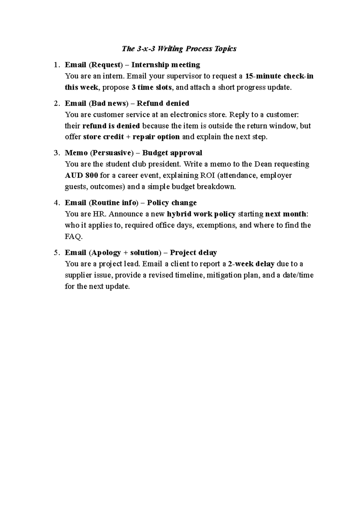 The 3-x-3 Writing Process: Emails, Memos, and Communication Strategies ...