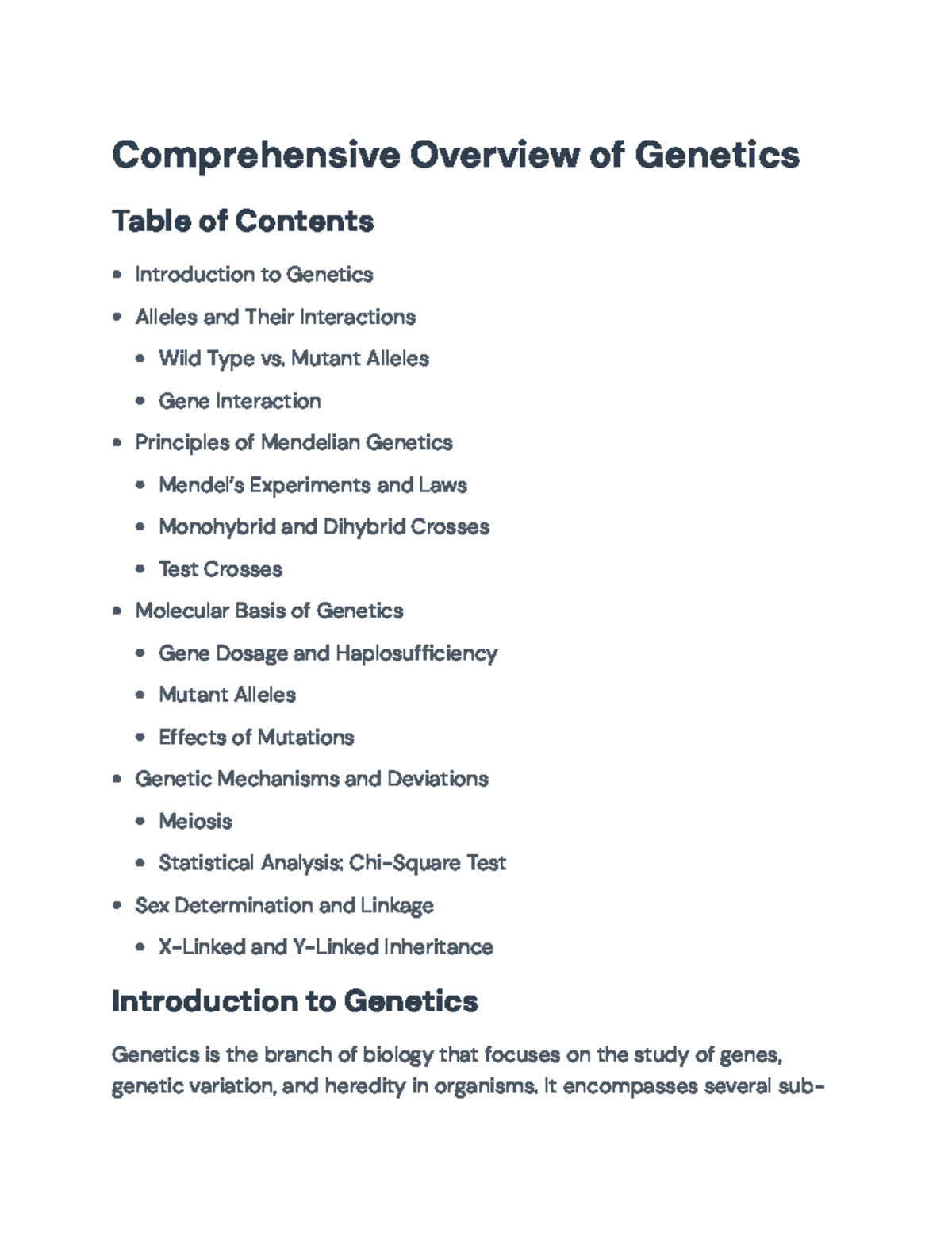 Genetics Overview: Principles, Mechanisms, and Mendelian Laws ...