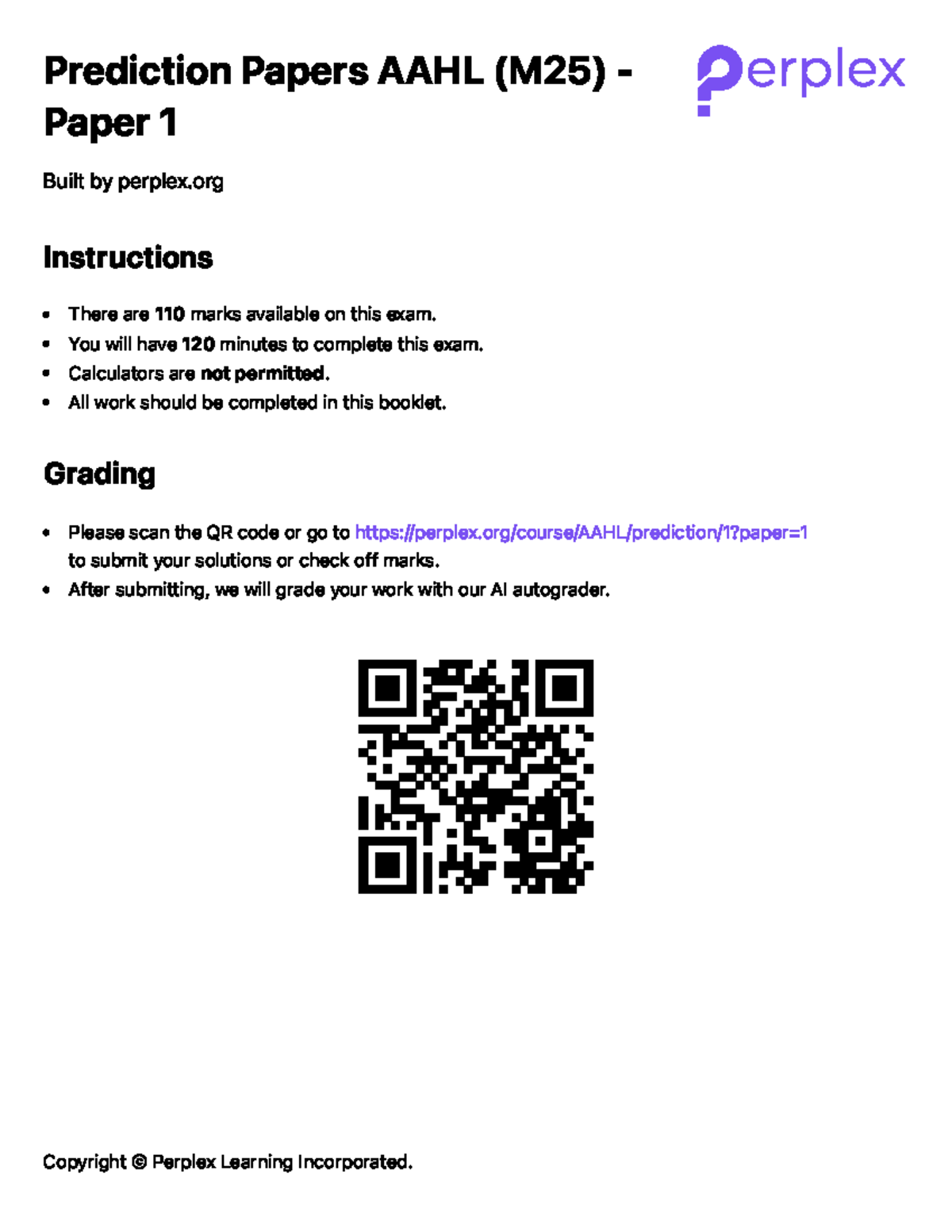 AAHL (M25) Paper 1 - Mock Exam Practice for IB Analysis - Studocu