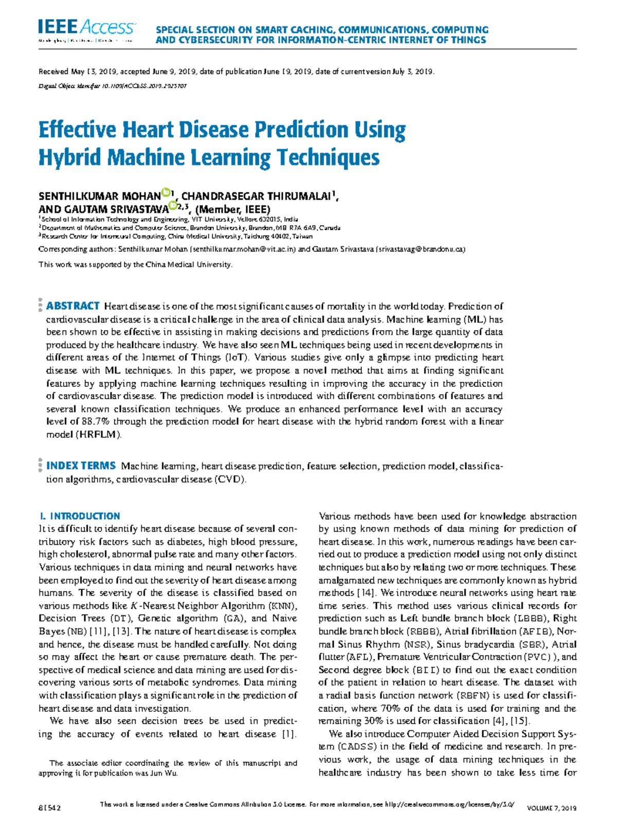 Heart Disease Prediction via Hybrid ML Techniques: A Robust Approach ...