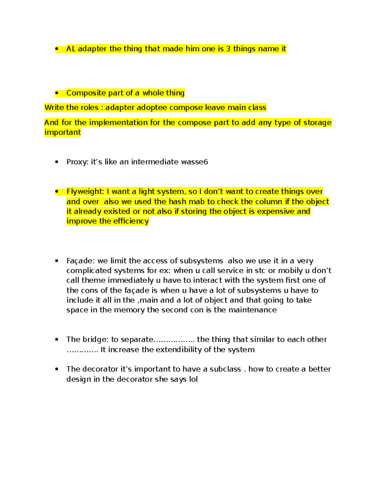 CS101: Understanding Adapter, Proxy, Façade, and Bridge Patterns - Studocu