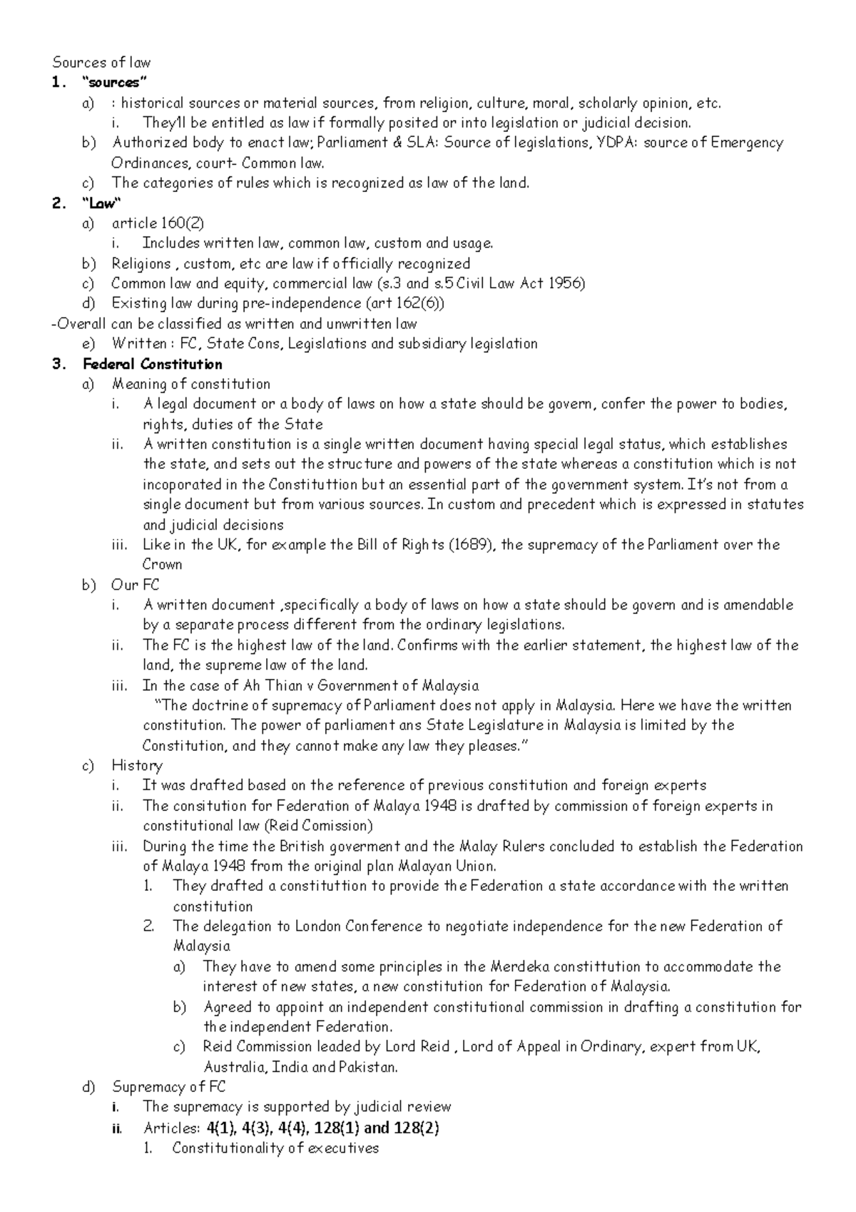 Sources of law notes 1 - Sources of law 1. “sources” a) : historical ...