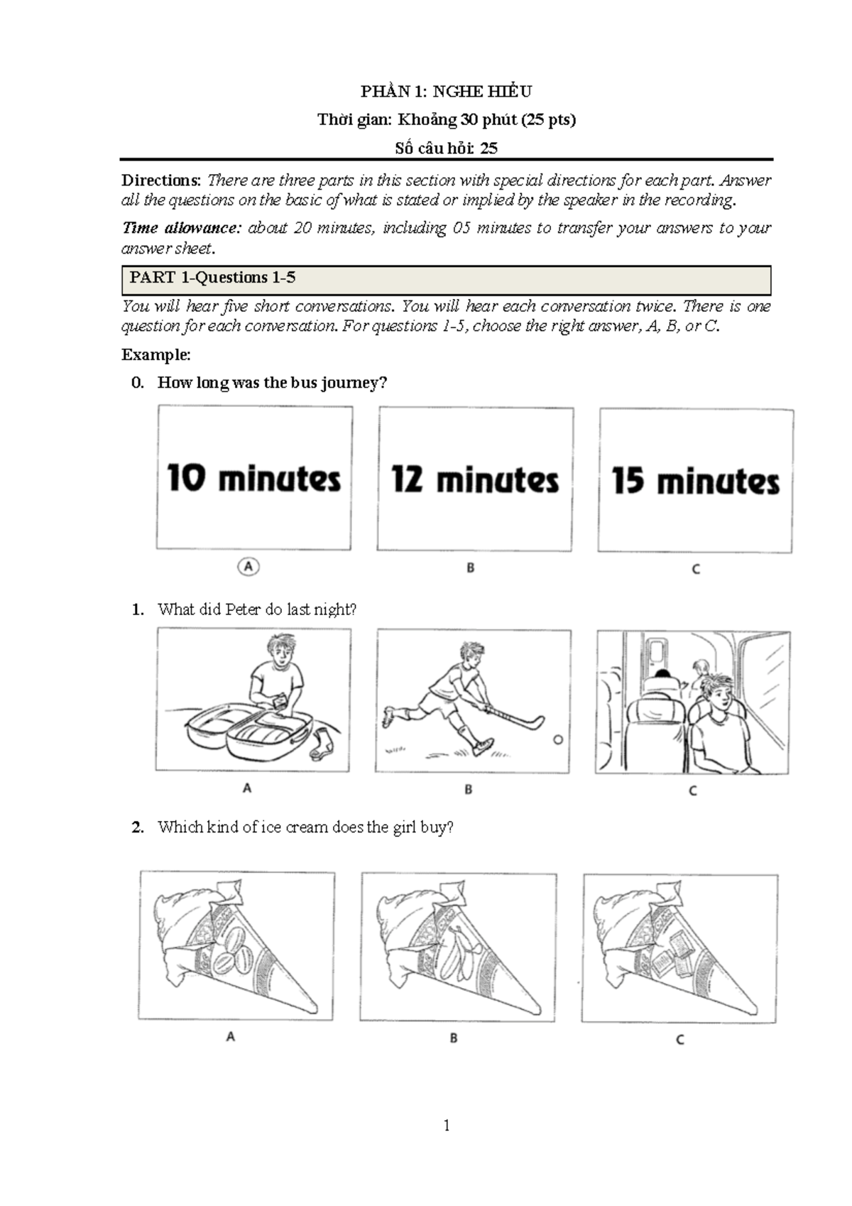 A2 Listening Lần 1 Bài Test Nghe Hiểu Và đáp án Studocu