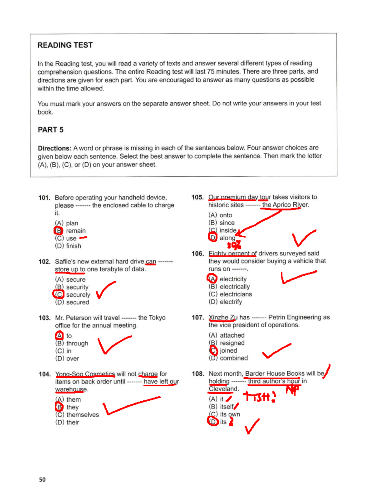 Test 2 - READING COMPREHENSION PRACTICE - Studocu