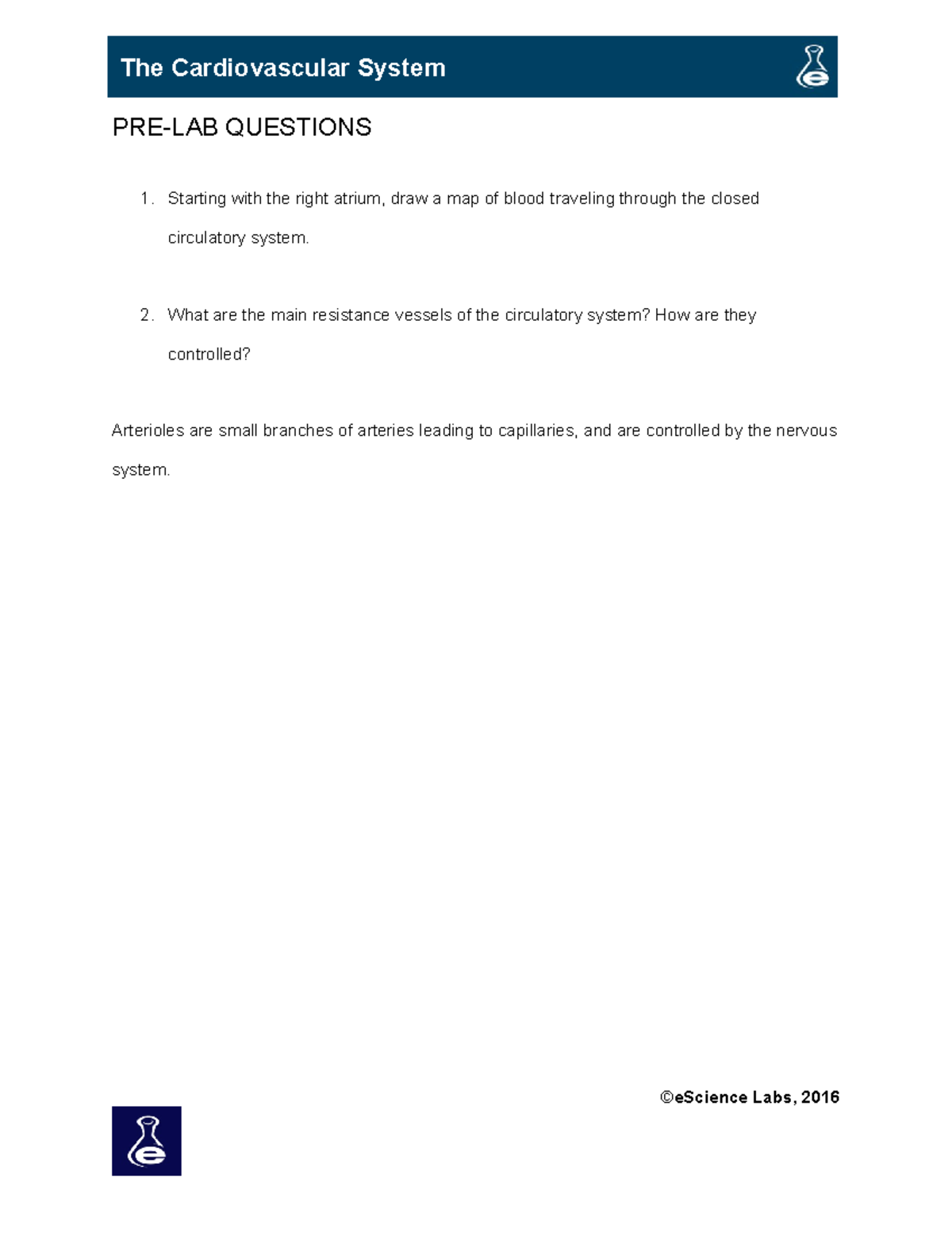 AP 5095 L10 Cardiovascular - PRE-LAB QUESTIONS Starting with the right ...