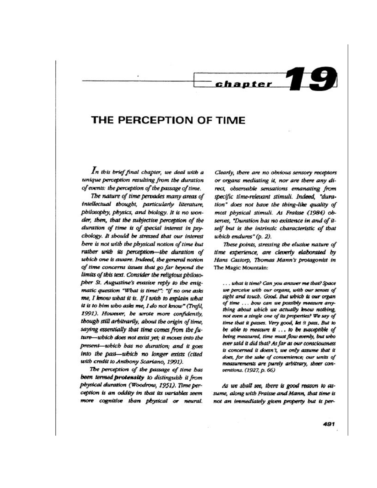 Chapter 19: The Perception of Time (PSY 101 - Final Exam Notes) - Studocu