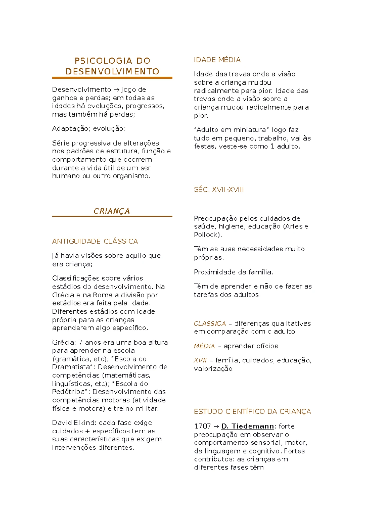 Apontamentos Psicologia do Desenvolvimento II: Envelhecimento e Teorias ...