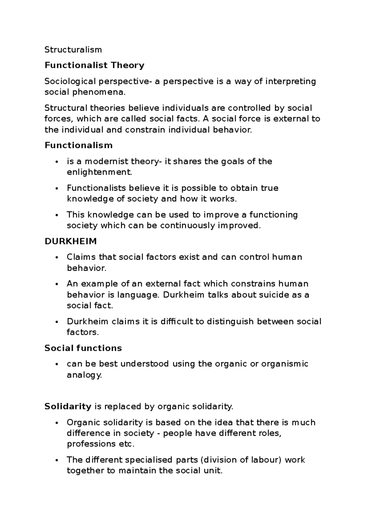 Sociology 170925: Structuralism & Functionalism Theories Explained ...