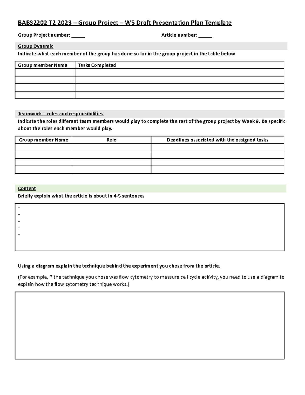 BABS2202 T2 2023 Group Project W5 Draft Presentation Plan Template ...