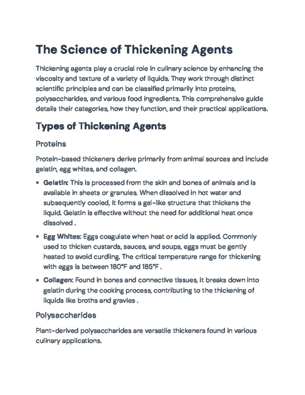 Thickening Agents in Culinary Science: Types, Functions, and ...