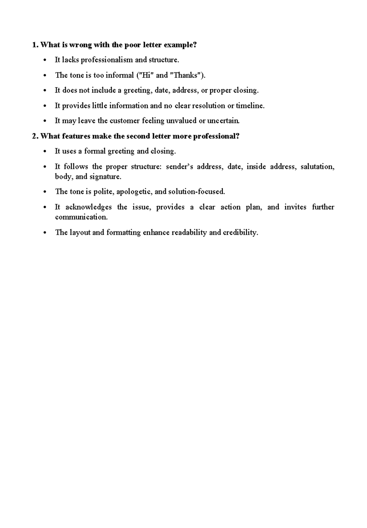 2025 - Professional Letter Writing: Structure & Tone Analysis - Studocu