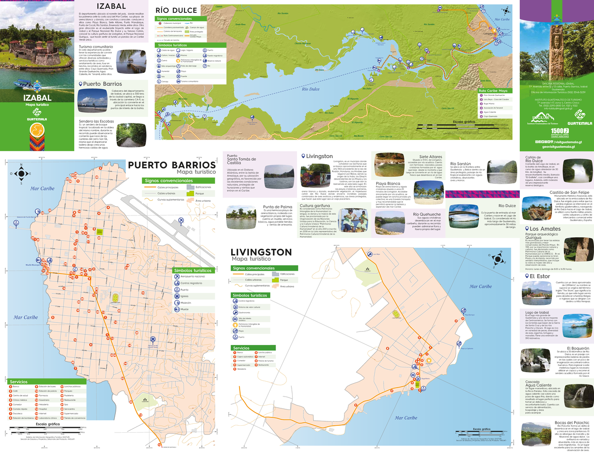 Mapa Turístico de Izabal: Explorando el Río Dulce y sus Atractivos ...