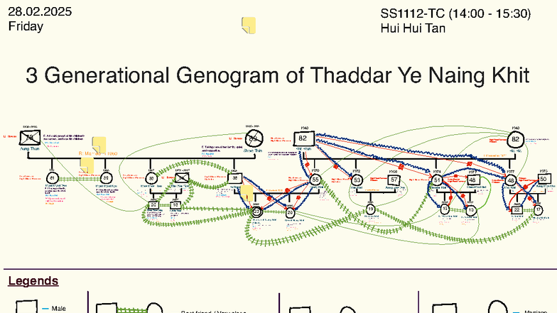 Genogram of Heart Disease & High Blood Pressure: Thaddar Ye Naing Khit ...
