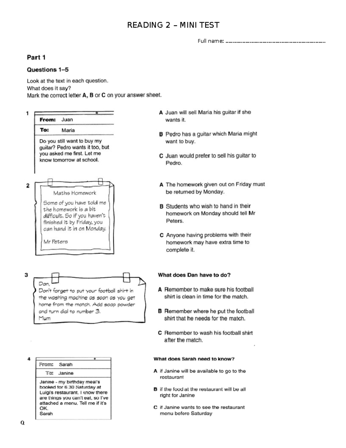 Reading 2 Mini Test - FILE 20210625 141414 - Studocu