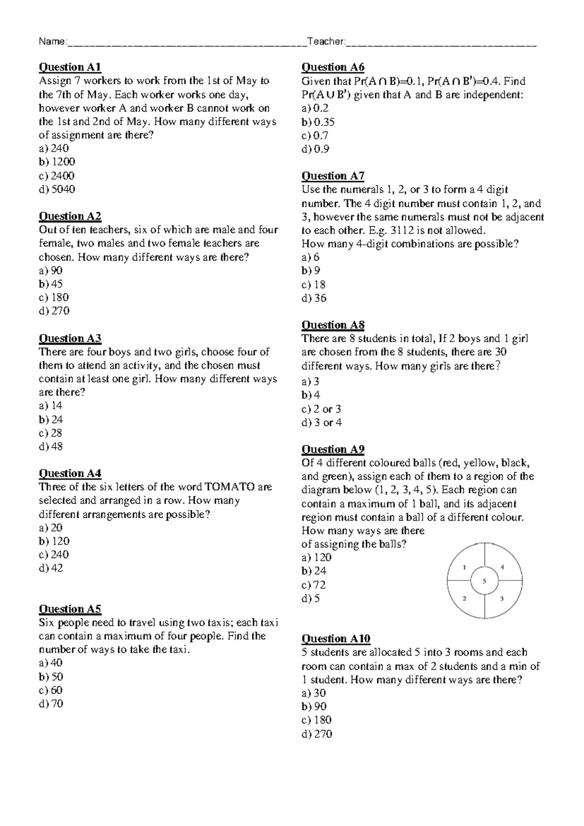 Mock Test 2 - Maths (MATH101) Assignment Questions and Solutions - Studocu