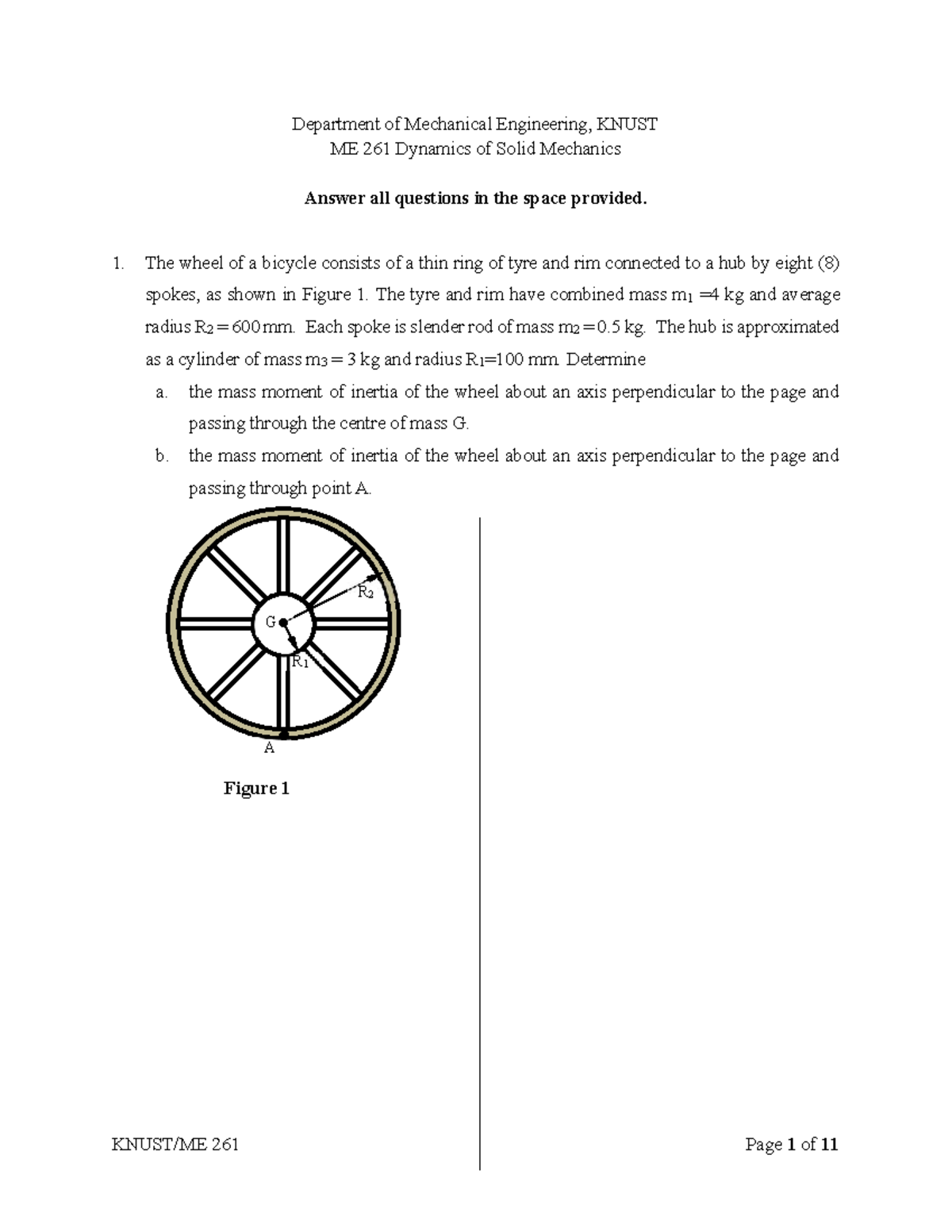 ME 261 Dynamics of Solid Mechanics: Unit 3 Assignment 1 - Studocu