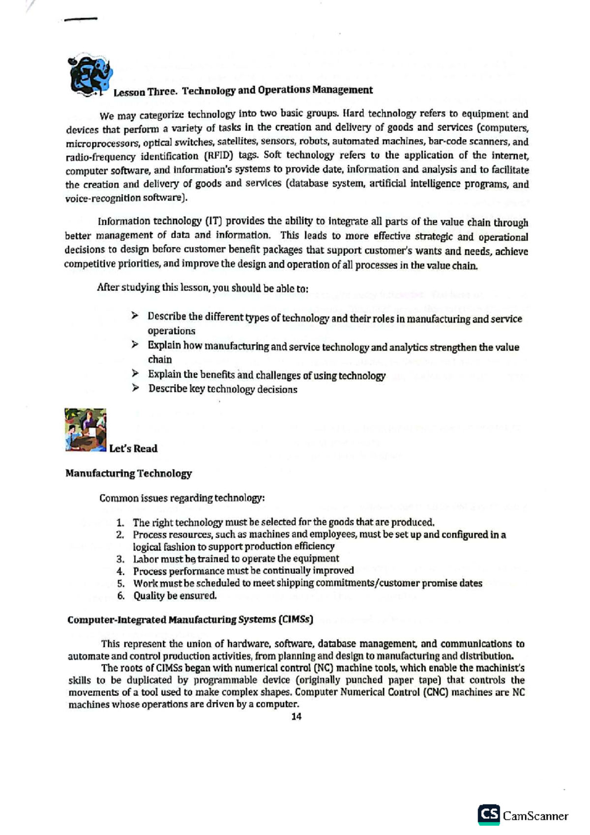 L3 OM-TQM - Lesson 3: Technology in Operations Management - Studocu