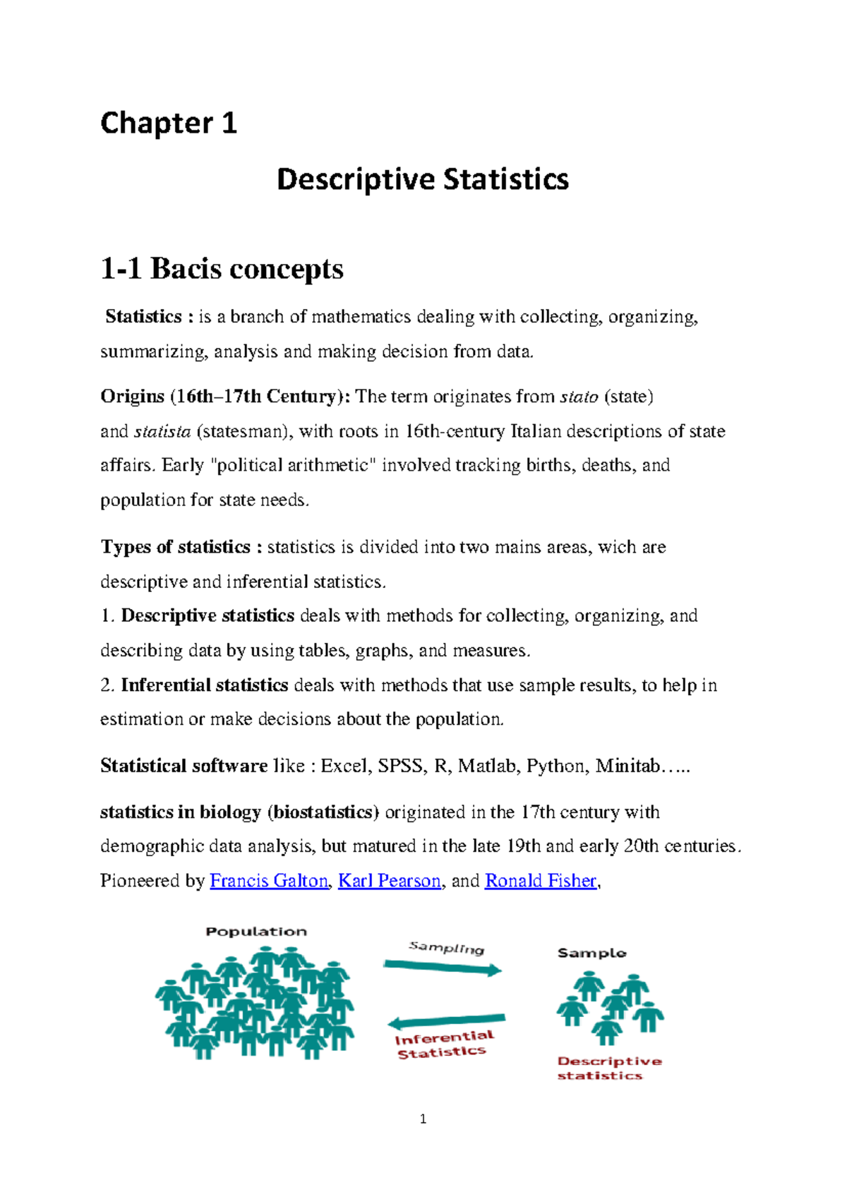 Chapter 1: Descriptive Statistics - Key Concepts and Methods - Studocu