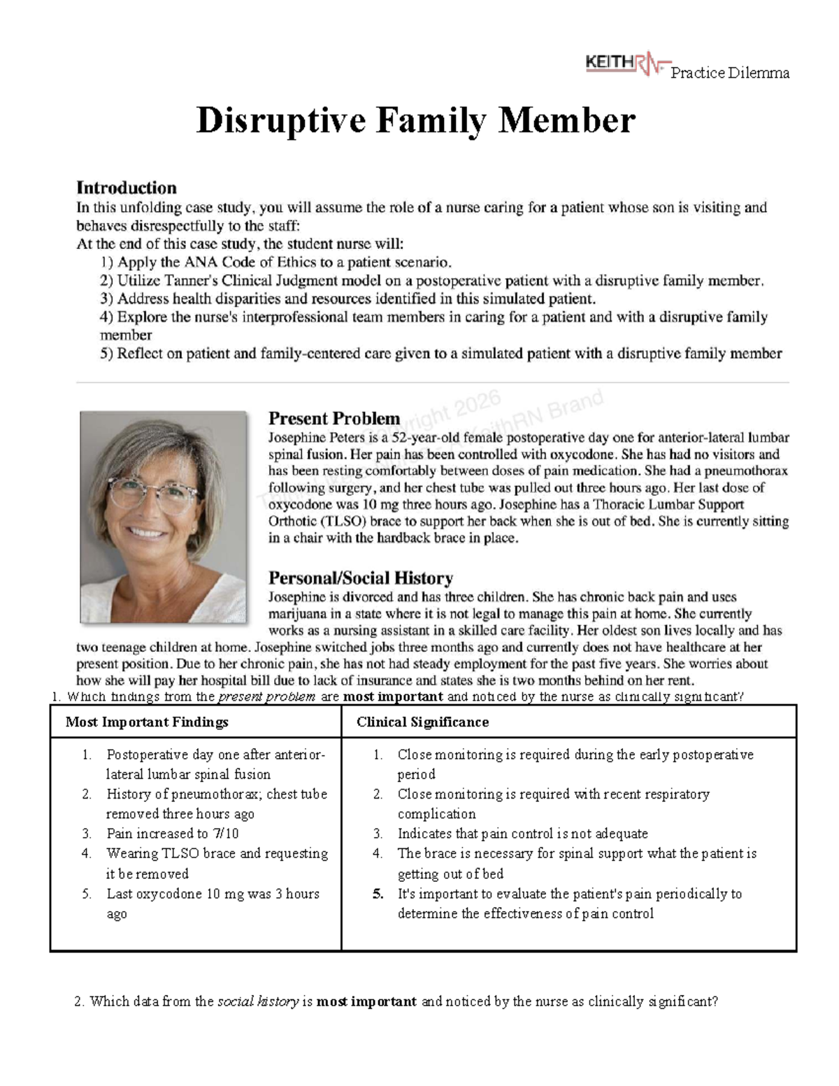 Practice Dilemma: Managing Disruptive Family Member in Postoperative ...