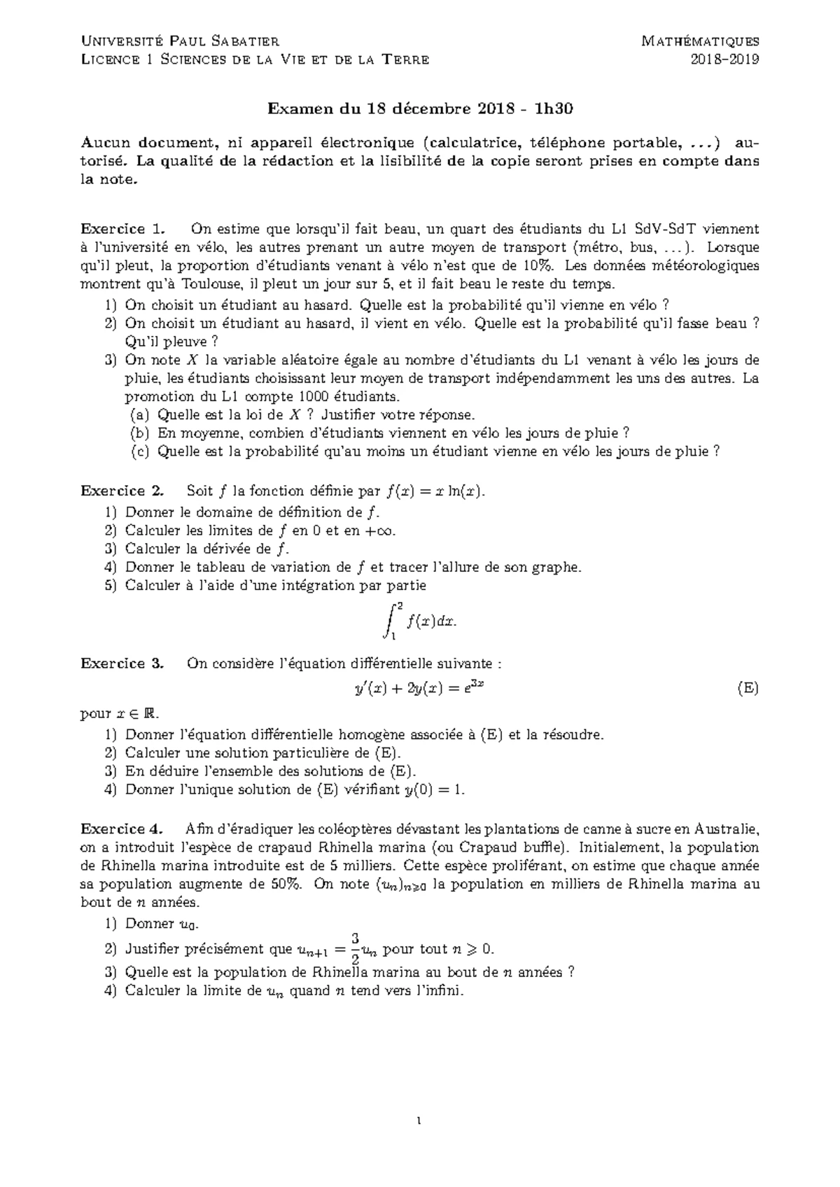 Exercice mathématique limite - Exo7 Limites de fonctions 1 Théorie ...