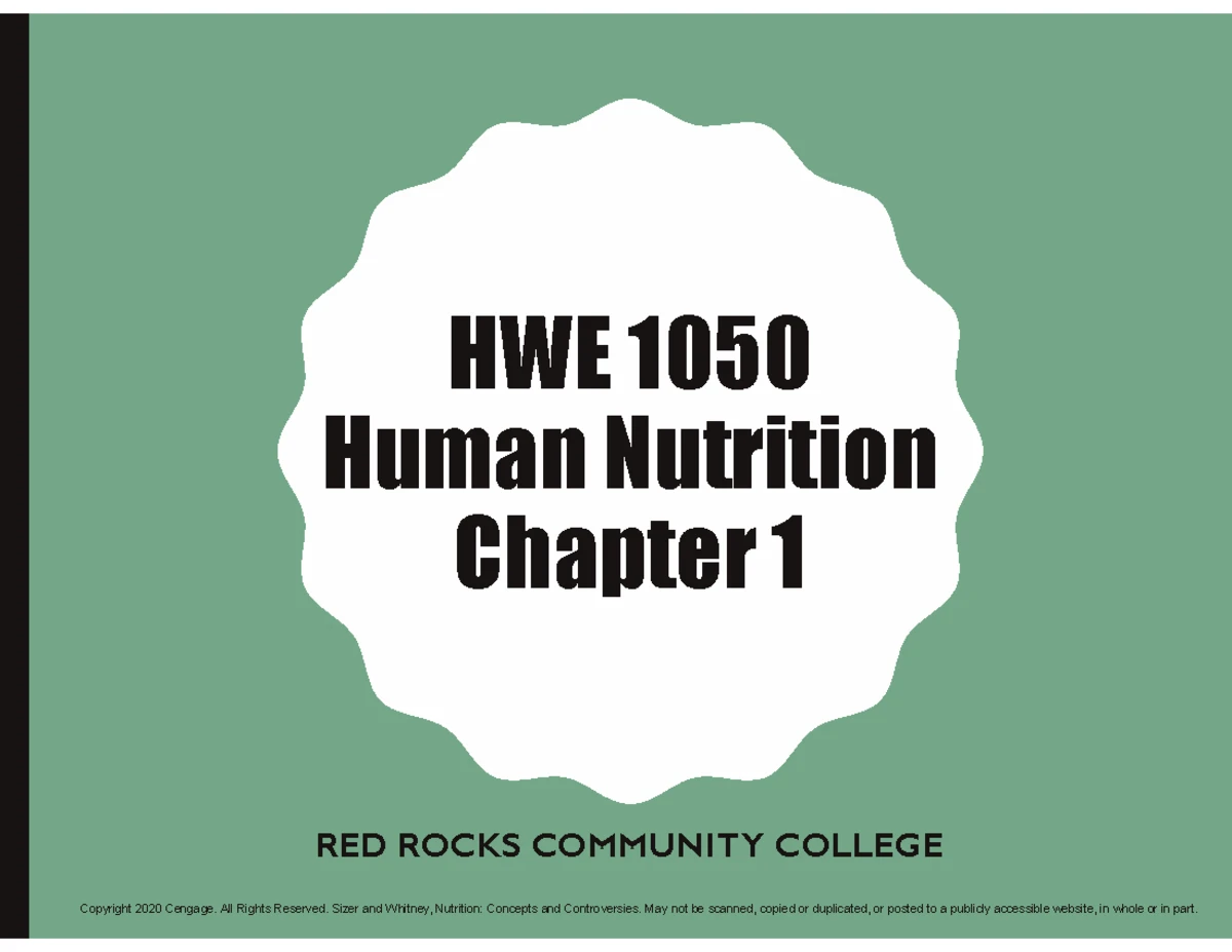 HWE 1050 Human Nutrition Chapter 3: Body Systems Overview - Studocu