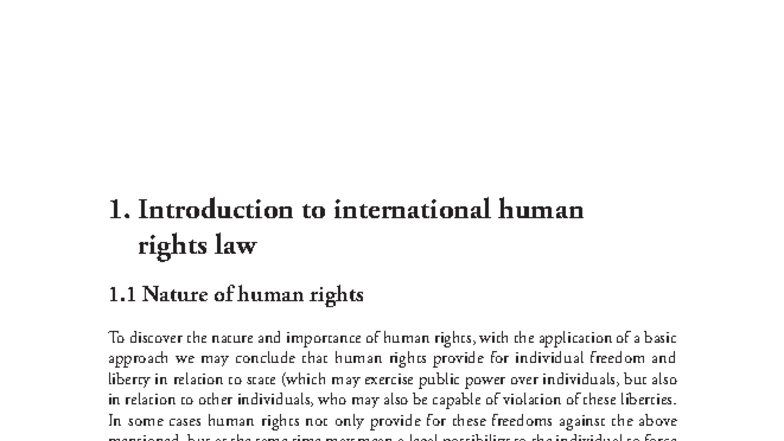 Introduction to International Human Rights Law (Course Code: IHR 101 ...