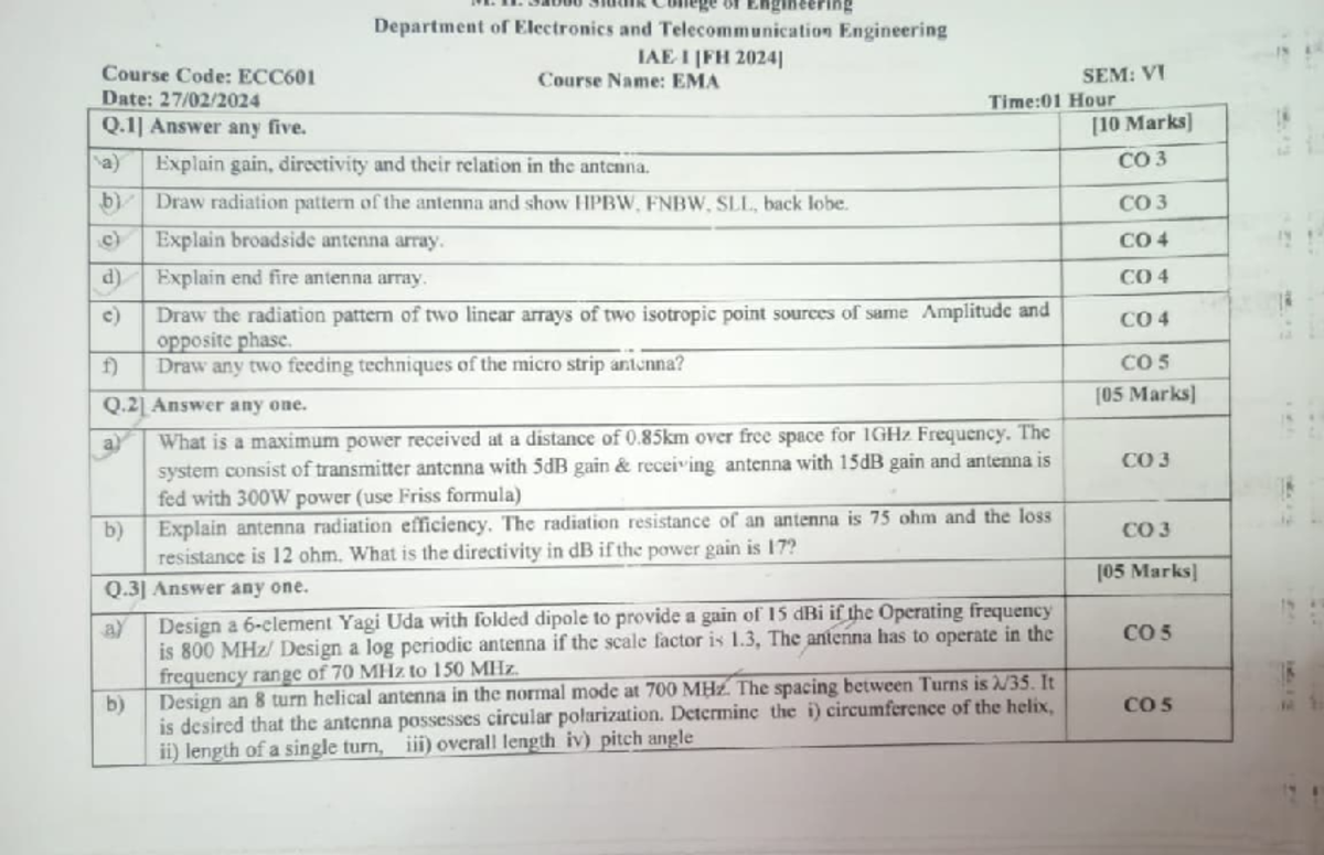EMA IMP - Important Questions for ECC601 Final Exam - Studocu