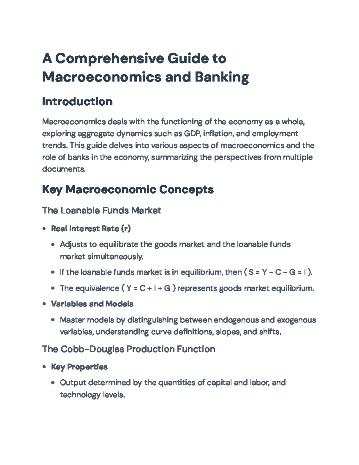 Macro Theory Midterm 2 Study Guide - MacroEconomic Theory – Midterm 2 ...