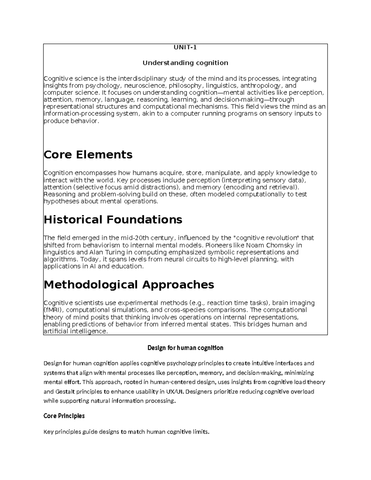 Cognitive Computing Notes: Understanding Cognition and Its Applications ...