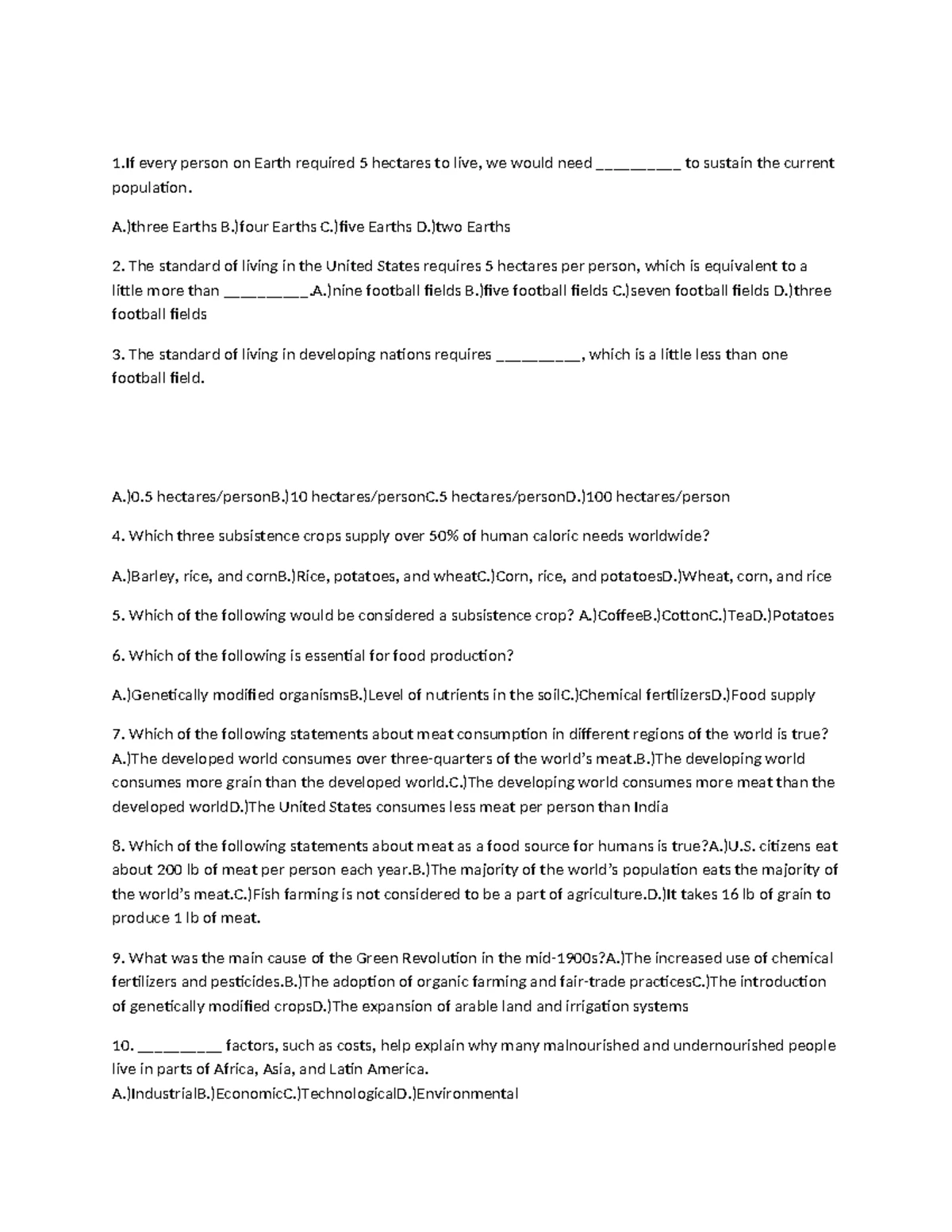 Question 3 - Environmental Science: Water Resources & Pollution ...