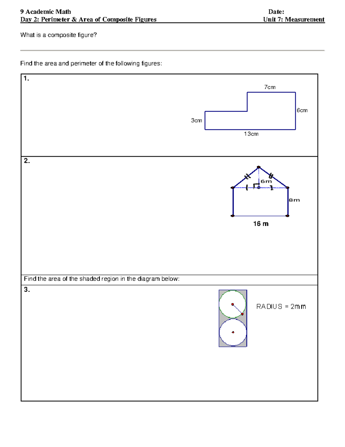Perimeter & Area of Composite Figures - 9th Grade Math Unit 7 - Studocu