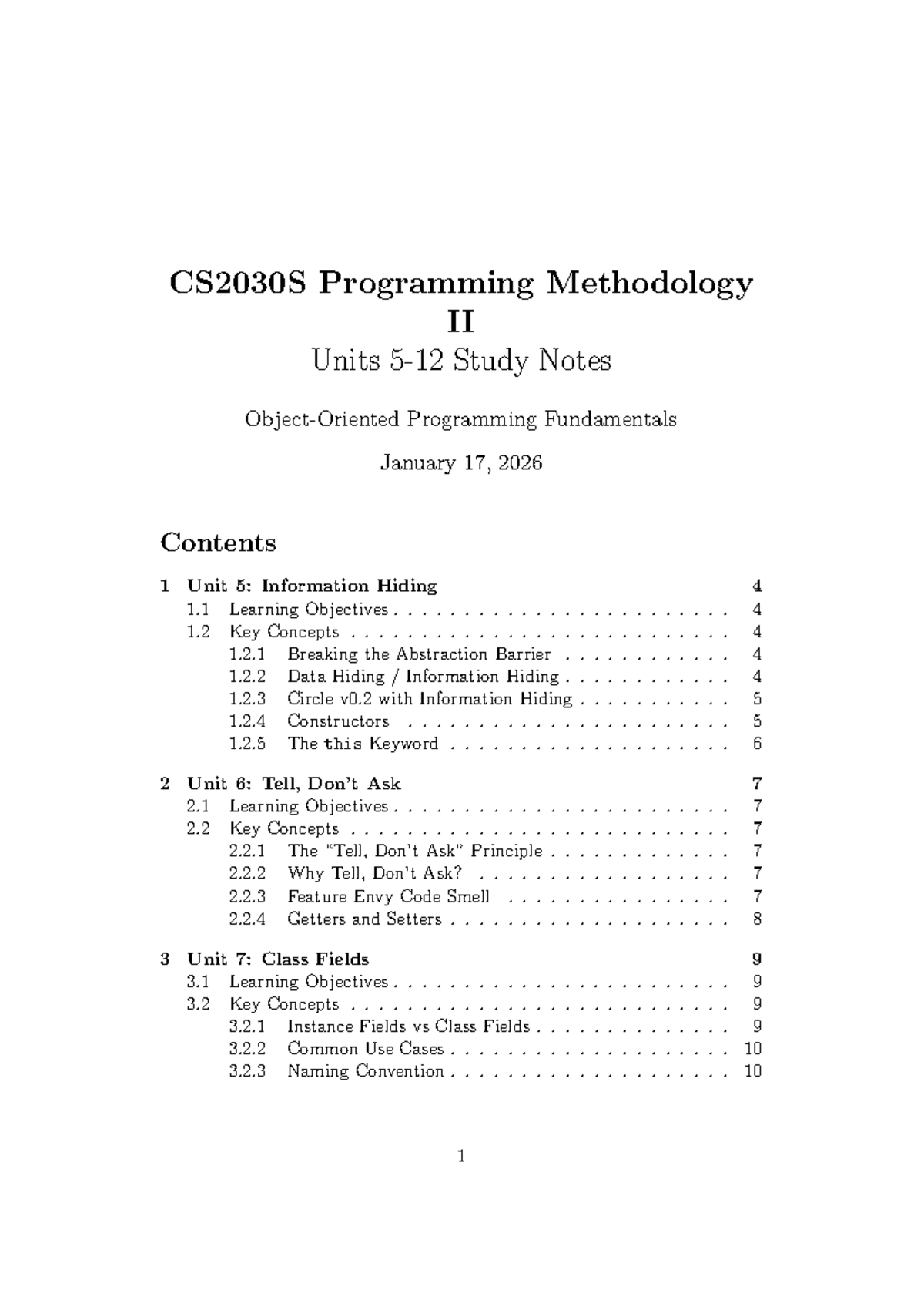 CS2030S Programming Methodology II Unit Study Notes: Information Hiding ...