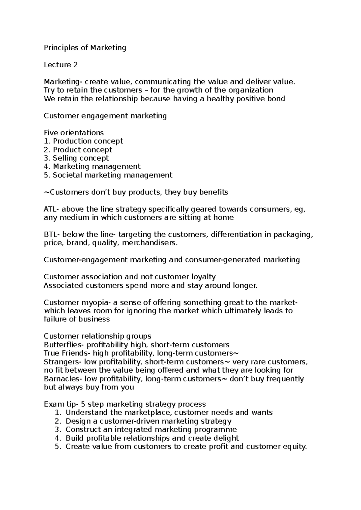 MKTG 2001 - Principles of Marketing Course Outline and Overview - Studocu